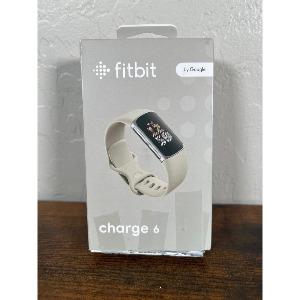 Fitbit Charge 6 Fitness Tracker Silver Case Porcelain Band GA05185-NA New